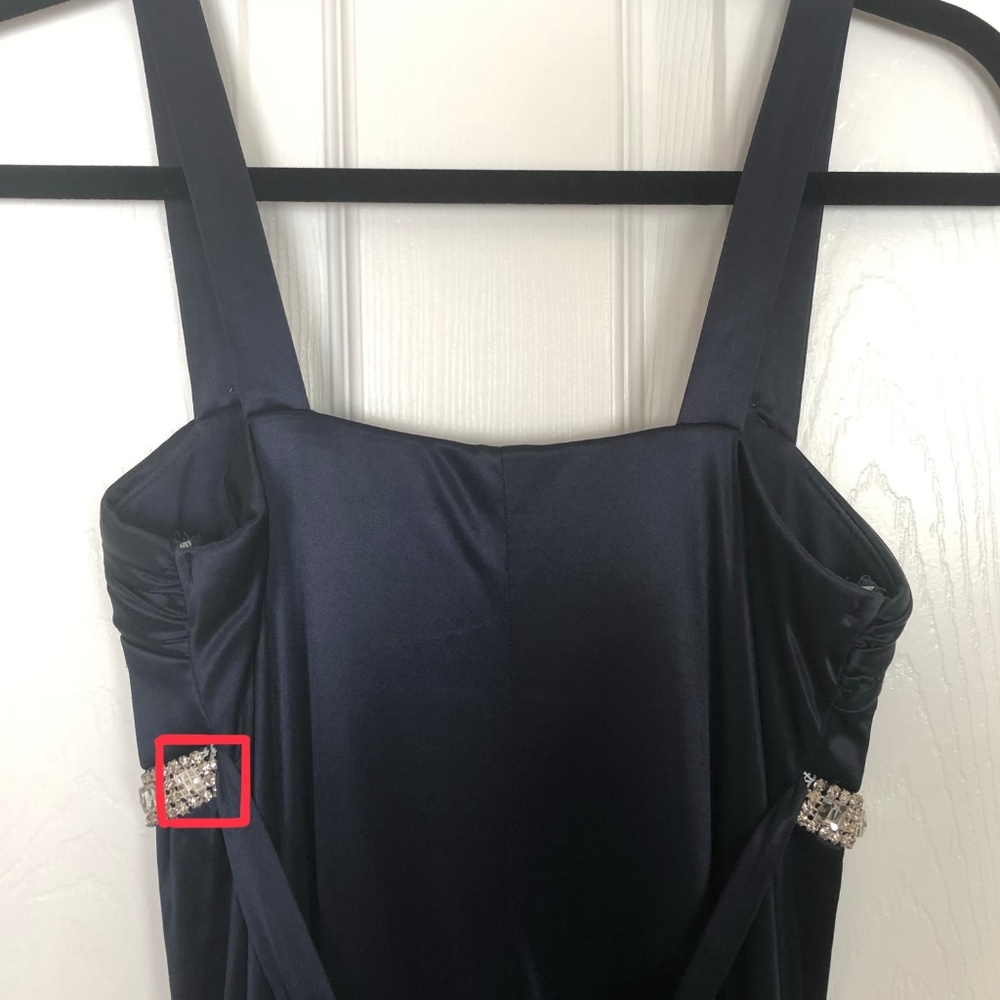Navy Blue Satin Gown - Picture 5 of 5